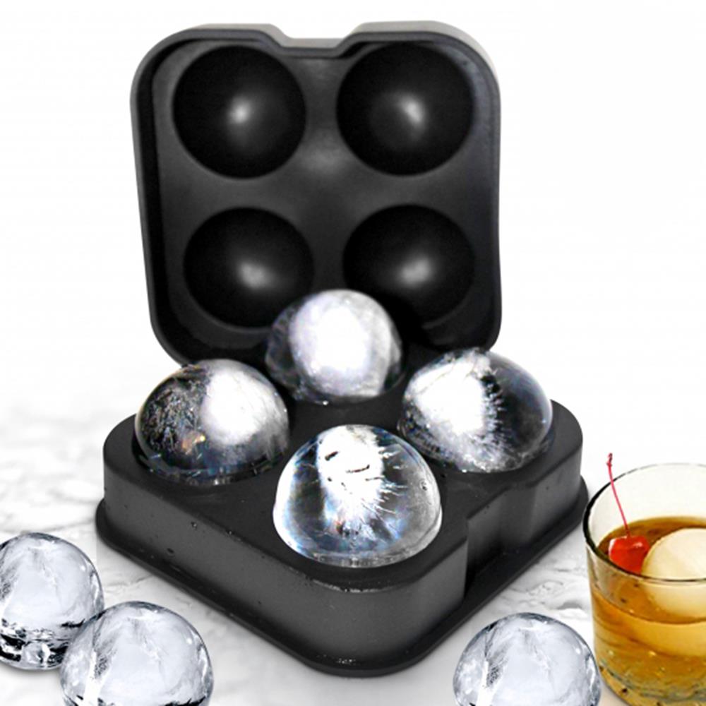 Ice Cube Trays 2 Pcs 4-hole Round Ice Ball Mold Bar Ice Cube Ball Maker Whiskey  Ice Maker Ice Cube Mold Reusable Summer Ice Maker Home Kitchen Ice Hoc