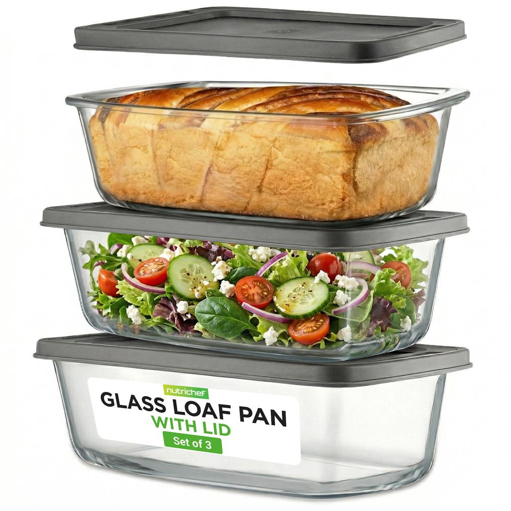 NutriChef Glass Loaf Pan