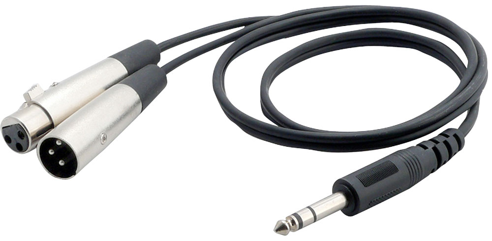 XLR Female to 1/4 Stereo Plug - 3 FT