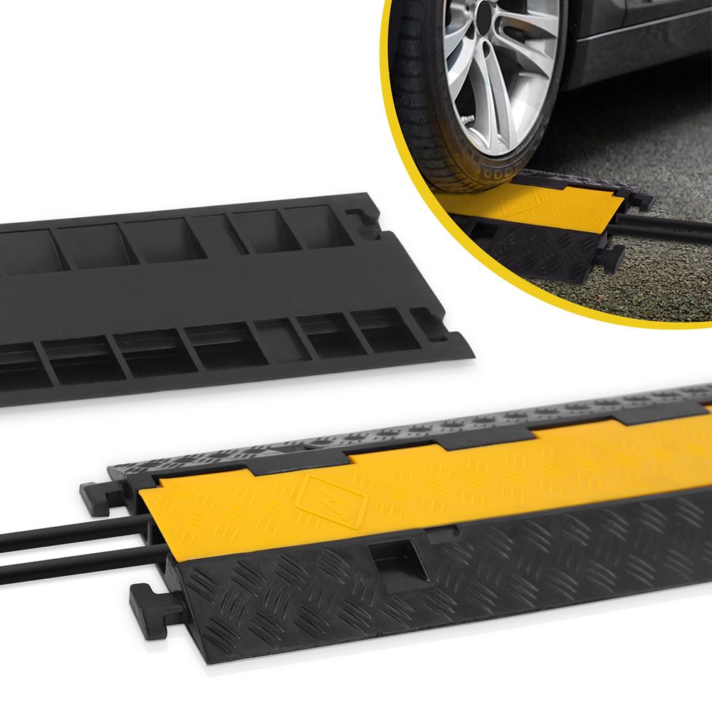 Pyle 40 Cable Wire Protector Cover Ramp with Lid for Floor Cord Safety (2  Pack)