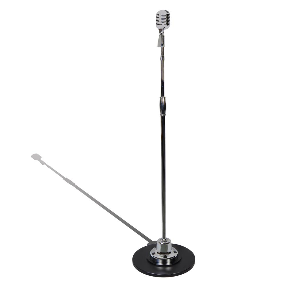 For Stage Studio Use Silver Pyle Retro Microphone and Swing Stand Classic Vintage Professional Dynamic Unidirectional Audio Vocal Performance Mic Integrated Cable Adjustable Stand PDMICR74SL 