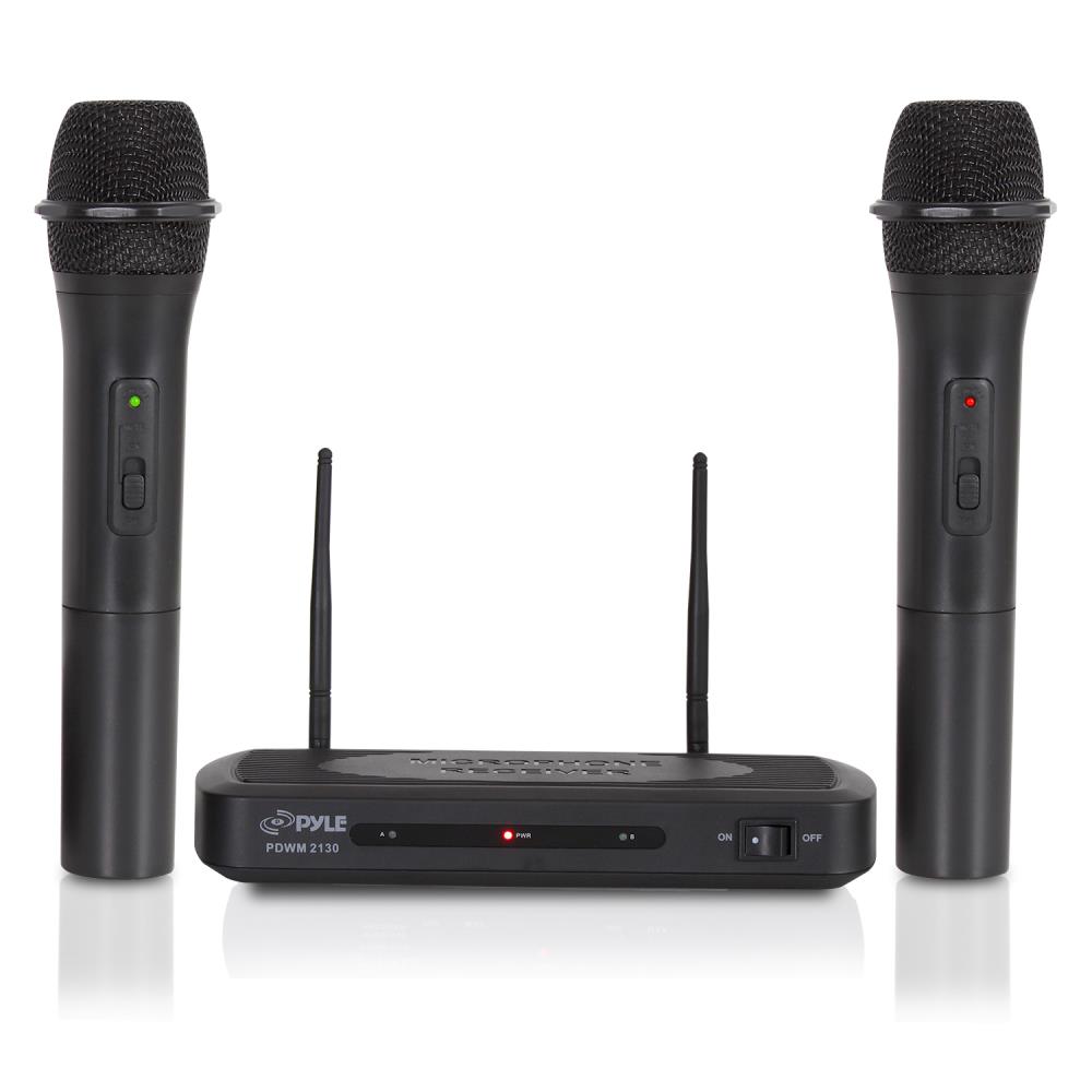 Pyle Wireless Microphone System PDWM2115 | Includes Handheld & Headset Mic, Transmitter