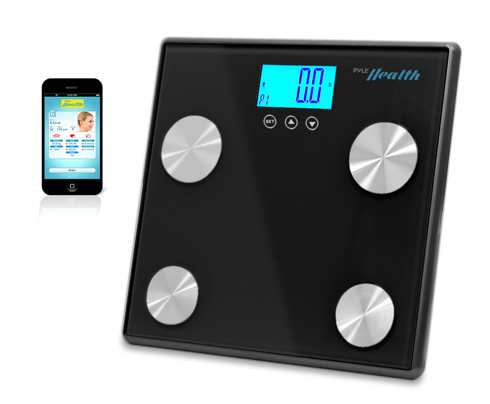 Pyle Smart Bathroom Scale Bluetooth - iPhone Health Devices, Wireless  Smartphone Tracking for iPhone iPad & Android Devices - PHLSCBT2BK (Black)