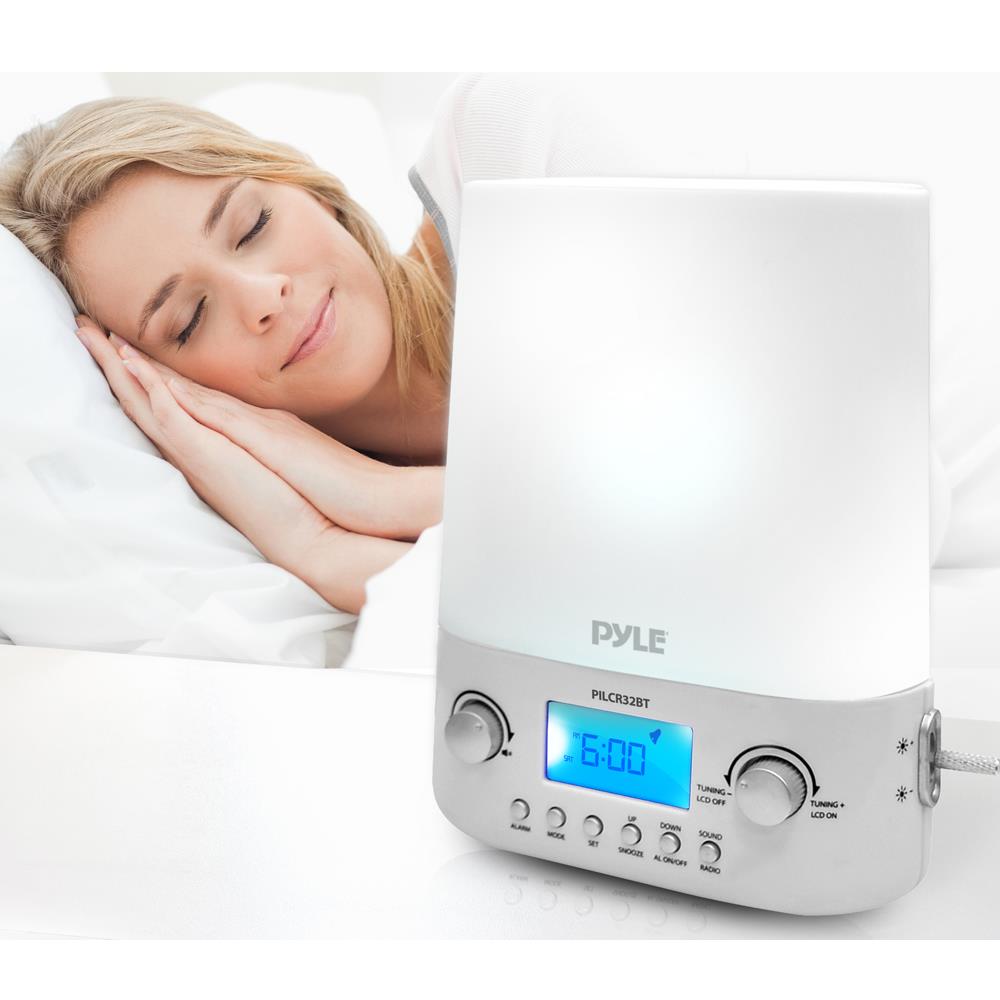 BLUETOOTH SUNRISE SUNSET ALARM CLOCK RADIO NIGHT LED LIGHT LOOPING