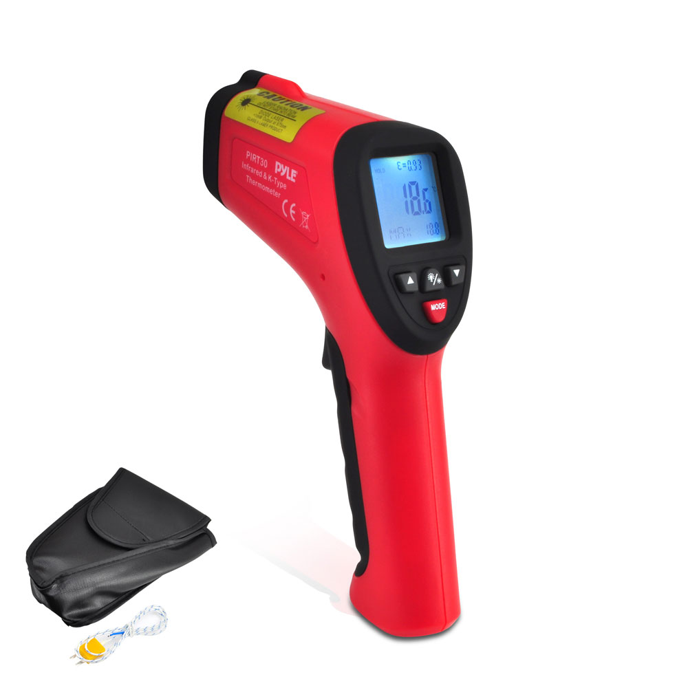 PYLE Meters PIRT30 High Temperature Infrared Thermometer with Type K Input 