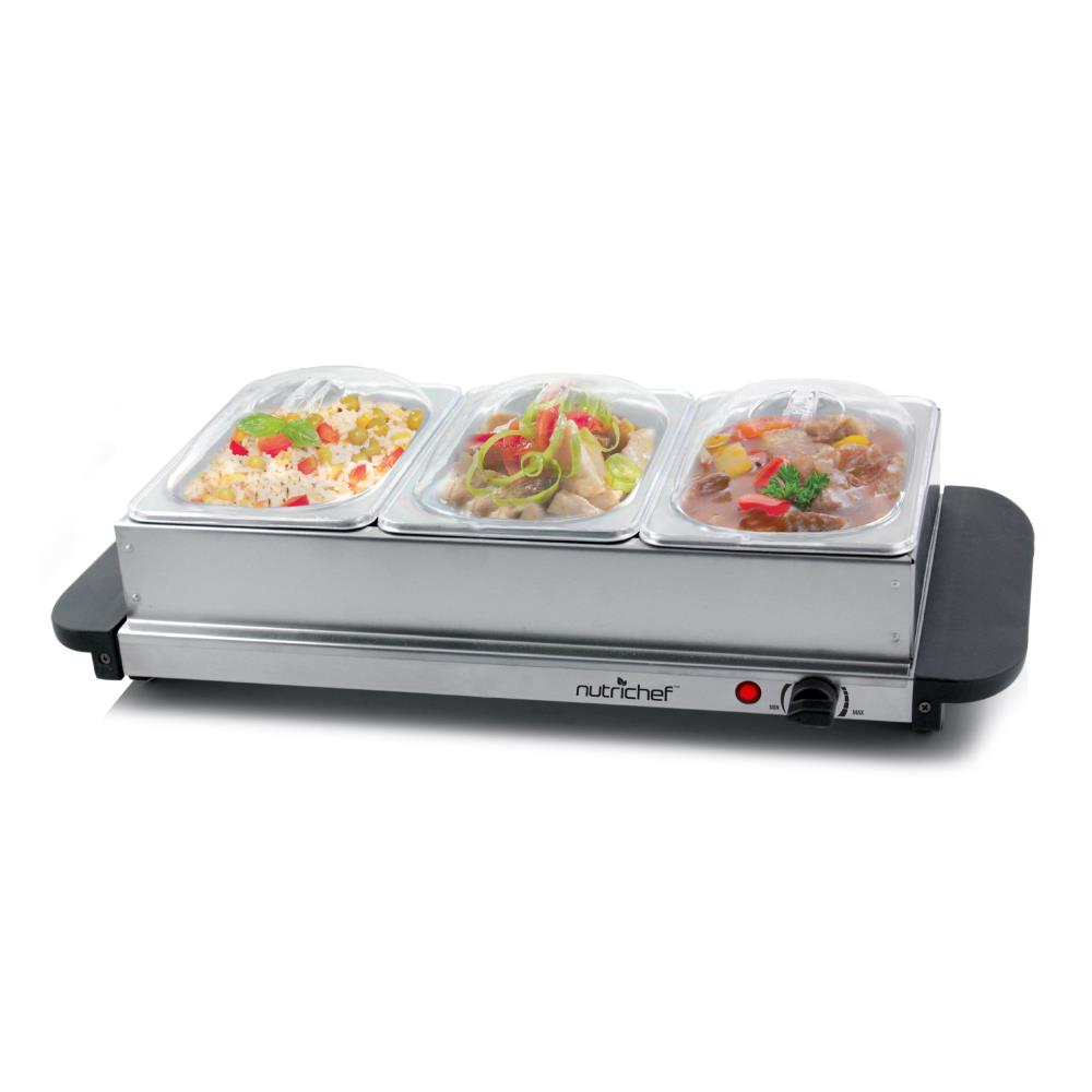 Buffet Server & Food Warmer with 3 Removable Sectional Trays