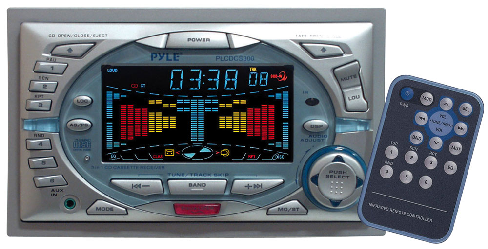 Pyle Bluetooth Car Audio Package – CD Receiver, 4 Speakers, 4-Ch Amp, Extras – Open Box