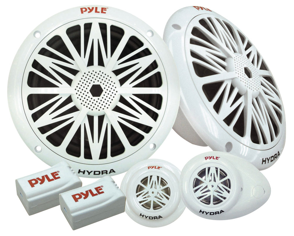 thumbnail image 2 of Pyle PLMR60S 6.5" 2-Way Marine Waterproof Speakers – 150 Watts, Silver (Pair) 2 of 3