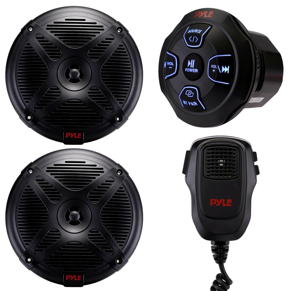 Pyle PLMRKT8BMIC Marine and Waterproof Vehicle Speakers On the