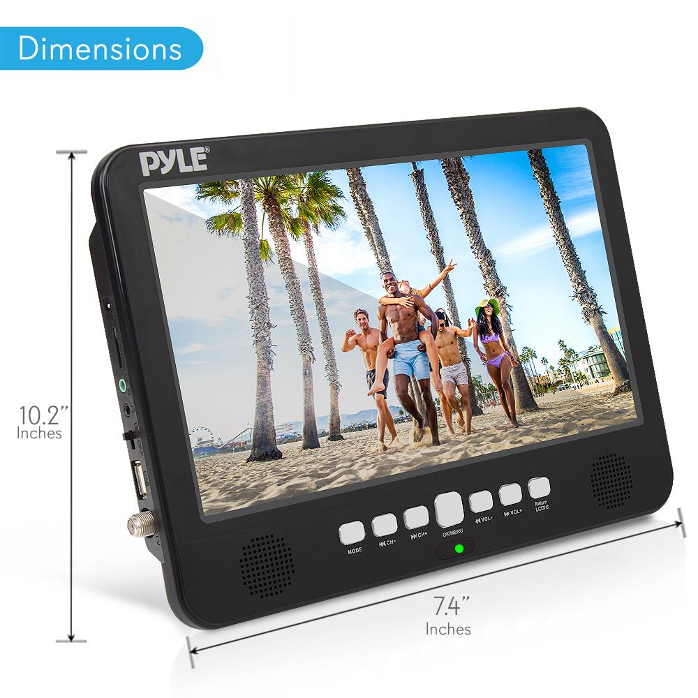 10” Portable TV Tuner Monitor Display Screen with Builtin Rechargeable