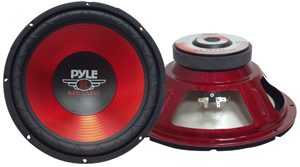 Pair of New Pyle PLW12RD Red Label Series 12" 800W 4 Ohm Voice Coil Subwoofers 