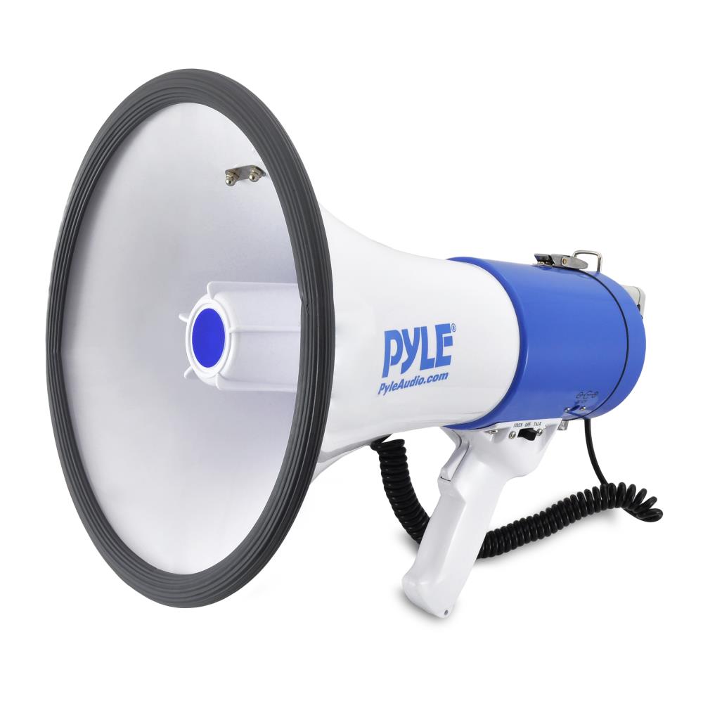 Pyle Megaphone Speaker PA Bullhorn with Built-in Siren 50 Watts Adjustable 