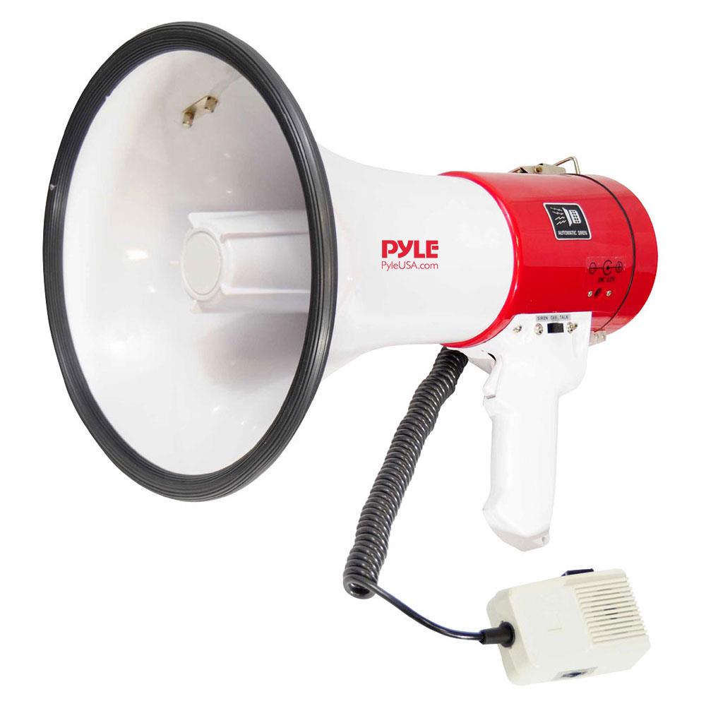 Megaphone Bullhorn Bull Horn 50 Watt Speaker Siren Pro Handheld Microphone /Aux 