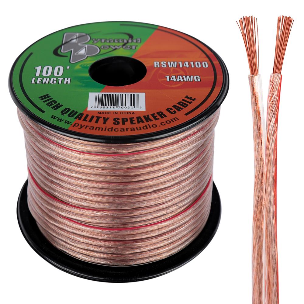  Pyle 100ft 14 Gauge Speaker Wire - Copper Cable in