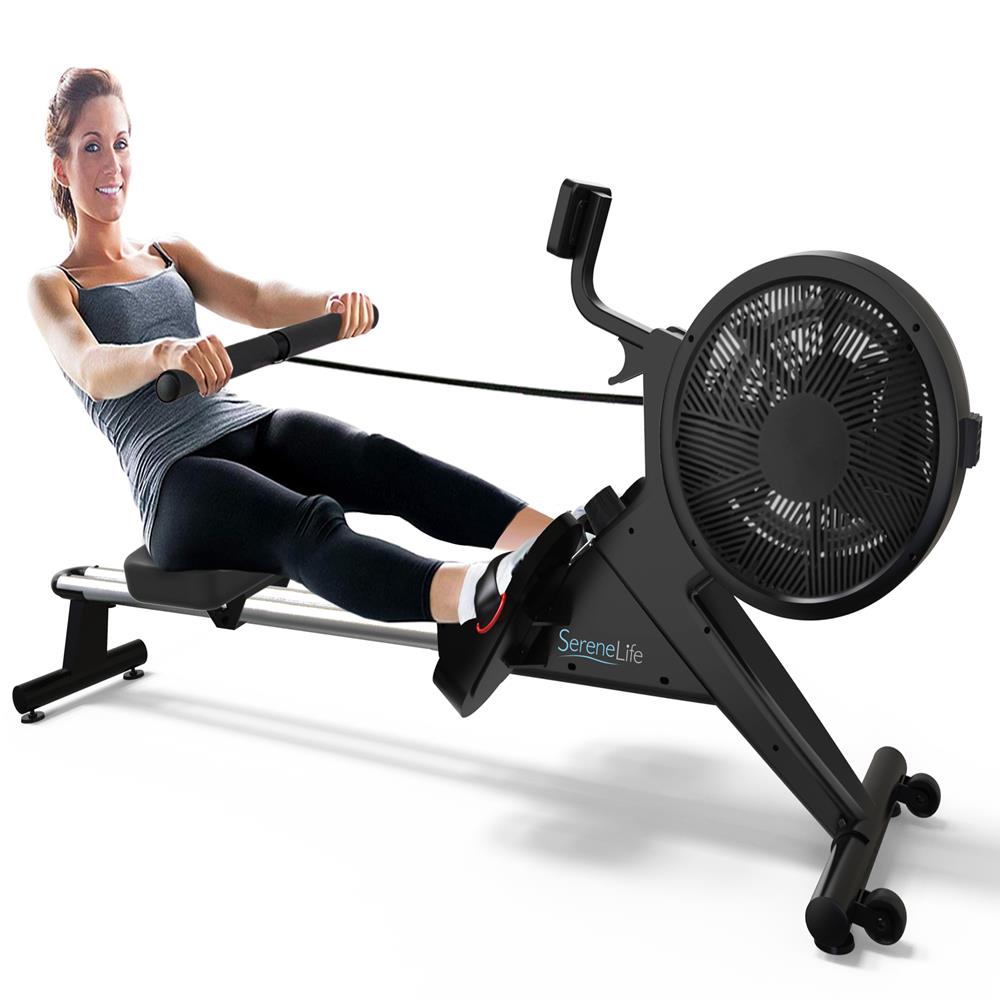Rowing Machine Resistance Folding Panel Display Cardio Home Gym Fitness Workout 