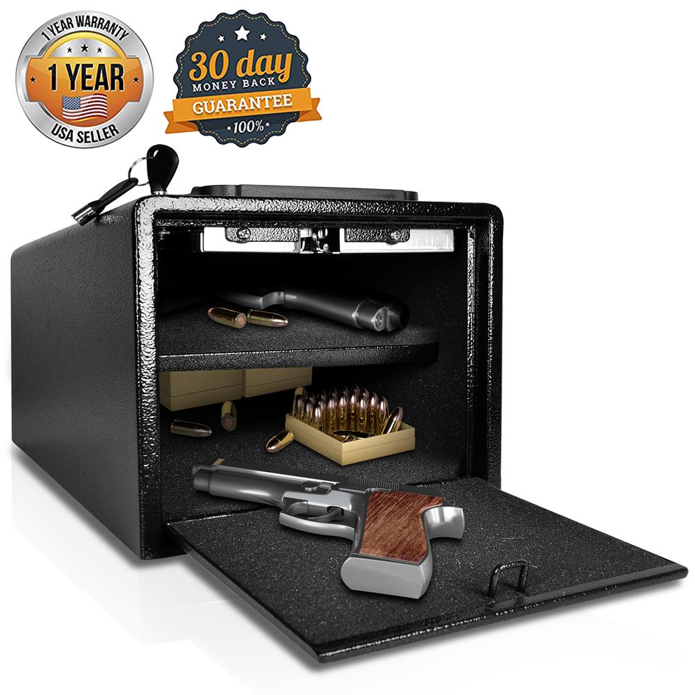 SereneLife Pistol Gun Safe Electronic Security Box with Mechanical Override 