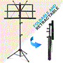 Pyle - ACCPDRMKIT20.5 , Musical Instruments , Drums , Portable Music Stand Holder - Sturdy and Adjustable Height Tripod Base Metal Music Stand, Lightweight & Compact for Storage or Travel with Carrying Bag