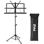 Pyle - ACCPDRMKIT20.5 , Musical Instruments , Drums , Portable Music Stand Holder - Sturdy and Adjustable Height Tripod Base Metal Music Stand, Lightweight & Compact for Storage or Travel with Carrying Bag