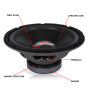 Pyle - DCTOA124 , On the Road , Vehicle Subwoofers , Distinct Series Car Subwoofer - Single Voice Coil IB Free Air Car Sub (12’’ -inch, 300 Watt)