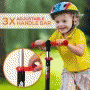 Pyle - HUFSP98 , Sports and Outdoors , Kids Toy Scooters , ScootKid 4-Wheel Kids Scooter - Child & Toddler Toy Scooter with Built-in LED Wheel Lights, Portable Folding Style (Ages 5-12 Years)