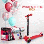 Pyle - HUFSP98 , Sports and Outdoors , Kids Toy Scooters , ScootKid 4-Wheel Kids Scooter - Child & Toddler Toy Scooter with Built-in LED Wheel Lights, Portable Folding Style (Ages 5-12 Years)
