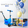 Pyle - HUKS86B , Sports and Outdoors , Kids Toy Scooters , ScootKid 3-Wheel Kids Scooter - Child & Toddler Toy Scooter with Built-in LED Wheel Lights, Storage Box Comfort Seat, Adult Push-Bar Handle (Ages 1-5 Years)