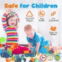 Pyle - HURMT70.5 , Home and Office , Deluxe Magnetic Building Blocks - Educational Magnet Tiles Kit with Car Accessories, Magnetic Construction Shapes, Safe and Durable Toy Set for Kids (70 pcs.)