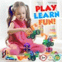 Pyle - HURMT70.5 , Home and Office , Deluxe Magnetic Building Blocks - Educational Magnet Tiles Kit with Car Accessories, Magnetic Construction Shapes, Safe and Durable Toy Set for Kids (70 pcs.)