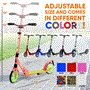 Pyle - HURTS89 , Sports and Outdoors , Kids Toy Scooters , Lightweight and Foldable Kick Scooter - Adjustable Scooter for Teens and Adult, Alloy Deck with High Impact Wheels (Watermelon)