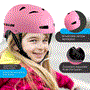 Pyle - HURTSHLPK , Sports and Outdoors , Kids Toy Scooters , Adjustable Sports Safety Helmet - Dual Certified CPSC Multi-Sport Impact Protection Helmet for Children and Adults, Includes Travel Bag (Pink)