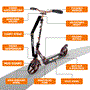 Pyle - HURTSRT , Sports and Outdoors , Kids Toy Scooters , Lightweight and Foldable Kick Scooter - Adjustable Scooter for Teens and Adult, Alloy Deck with High Impact Wheels (Real Tree)