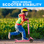 Pyle - HURXLPK , Sports and Outdoors , Kids Toy Scooters , 3-Wheel Foldable Kids Scooter - Child Toy Scooter with Built-in LED Wheel Lights, Easy Maneuvering Lean-to-Steer Technology (Pink)