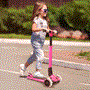 Pyle - HURXLPK , Sports and Outdoors , Kids Toy Scooters , 3-Wheel Foldable Kids Scooter - Child Toy Scooter with Built-in LED Wheel Lights, Easy Maneuvering Lean-to-Steer Technology (Pink)