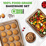 Pyle - NC2TRBK1.5 , Kitchen & Cooking , Kitchen Tools & Utensils , Nonstick Cookie Sheet Baking Pan | 2pc Large and Medium Metal Oven Baking Tray Sheet Set - Professional Quality Kitchen Cooking Non-Stick Bake Trays w/ Rimmed Borders, Guaranteed NOT to Warp - FDA approved.