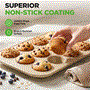Pyle - BE-NC2TRCP3 , Kitchen & Cooking , Kitchen Tools & Utensils , Kitchen Oven Muffin Baking Pans - Deluxe Non-Stick Cupcake Cookie Sheet Bakeware