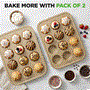 Pyle - BE-NC2TRCP3 , Kitchen & Cooking , Kitchen Tools & Utensils , Kitchen Oven Muffin Baking Pans - Deluxe Non-Stick Cupcake Cookie Sheet Bakeware