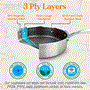 Pyle - NC3PSAUC , Kitchen & Cooking , Cookware & Bakeware , Jumbo Cooker with Glass Lid - Triply Stainless Steel Cookware, DAKIN Etching Non-Stick Coating Inside and Outside