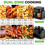 Pyle - NCAF538TB.5 , Kitchen & Cooking , Air Fryers , 1500W Electric Air Fryer & Grill with 4L Glass Pot, 7-in-1 Functions, Large Digital Control Panel, Timer, Temperature Display, and Safety Microswitch (Black)