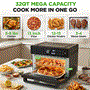Pyle - NCAFOV32BK ,  , NutriChef 32 Qt Digital Air Fryer Toaster Oven Combo - 1800W, 20-in-1 Countertop, Double-Rack Oven with 360° Air Circulation, Dual Cook & Rotisserie Functions, 20 Presets for Oil-Free Cooking for Healthier Meals