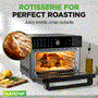 Pyle - NCAFOV32BK ,  , NutriChef 32 Qt Digital Air Fryer Toaster Oven Combo - 1800W, 20-in-1 Countertop, Double-Rack Oven with 360° Air Circulation, Dual Cook & Rotisserie Functions, 20 Presets for Oil-Free Cooking for Healthier Meals