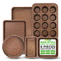 Pyle - NCBK6TR7.5 , Kitchen & Cooking , Kitchen Tools & Utensils , Kitchen Oven Baking Pans - Non-Stick Bake Tray Sheet Bakeware Set (6-Pieces)