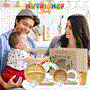 Pyle - NCBPS17.5 , Baby , Sparkle Bamboo Dinnerware Set with Silicone Suction for Kids