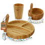 Pyle - NCBPS17.5 , Baby , Sparkle Bamboo Dinnerware Set with Silicone Suction for Kids