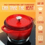 Pyle - NCCIEC45 , Kitchen & Cooking , Cookware & Bakeware , Kitchen Dutch Oven Pot - Enamel Coated Cast Iron Pot with Lid, Stovetop Casserole Pot Style (5 Quart)