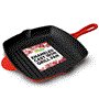 Pyle - NCCIES47 , Kitchen & Cooking , Cookware & Bakeware , Kitchen Skillet Grill Pan - Square Cast Iron Skillet Grilling Pan with Non-Stick Enamel Coating