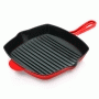 Pyle - NCCIES47 , Kitchen & Cooking , Cookware & Bakeware , Kitchen Skillet Grill Pan - Square Cast Iron Skillet Grilling Pan with Non-Stick Enamel Coating