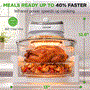 Pyle - NCCKA11WH , Kitchen & Cooking , Air Fryers , Halogen Oven Air Fryer - Infrared Convection Cooker with 13 Quart Cooking Bowl Capacity, 60 Minutes Timer Function, and Variable Temperature Control, Includes Accessories (White)