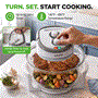 Pyle - NCCKA11WH , Kitchen & Cooking , Air Fryers , Halogen Oven Air Fryer - Infrared Convection Cooker with 13 Quart Cooking Bowl Capacity, 60 Minutes Timer Function, and Variable Temperature Control, Includes Accessories (White)