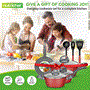 Pyle - NCCW12RED , Kitchen & Cooking , Cookware & Bakeware , Kitchenware Pots & Pans Set - Stylish Kitchen Cookware, Non-Stick Coating Inside & Outside + Heat resistant Lacquer Outside, Dark Gray Inside and Red Outside (12-Piece Set)