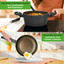 Pyle - NCCW12S , Kitchen & Cooking , Cookware & Bakeware , Kitchenware Pots & Pans - Stylish Kitchen Cookware Set with Stylish Metallic Ridge-Line Pattern, Non-Stick (12-Piece Set)